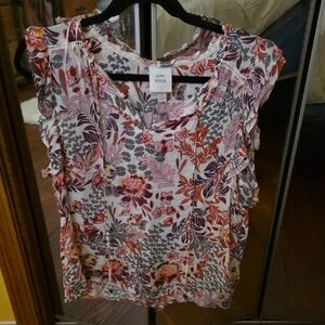 Knox Rose Pink and Purple Floral Blouse